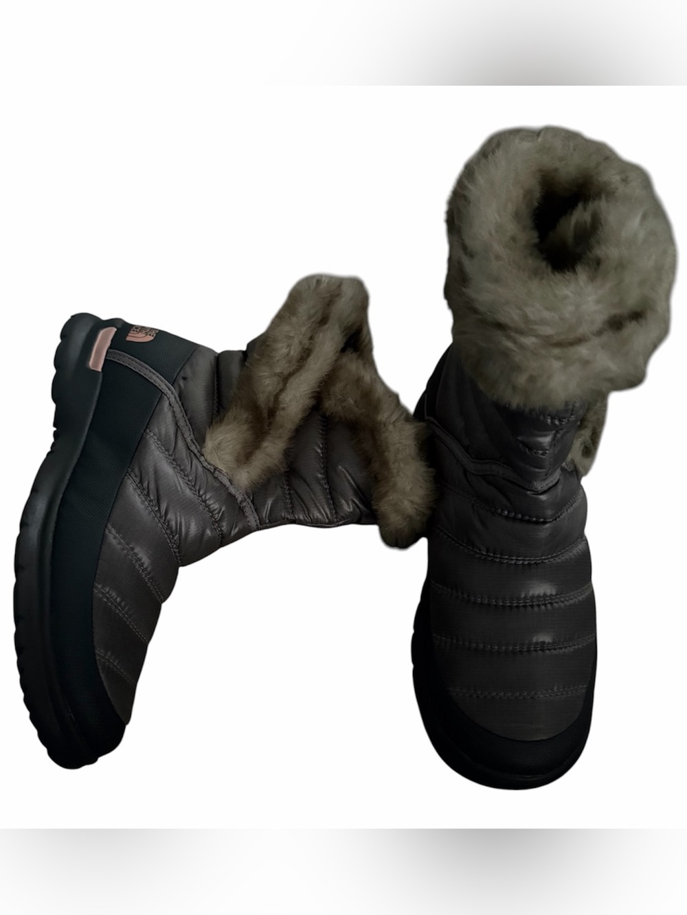 The North Face Quilted Faux-Fur Cuff Winter Boots - Black with Taupe Fur